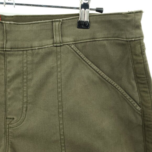 Spanx Pull On Stretch Twill Midi Shorts XL Pine Green - Picture 6 of 16